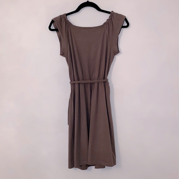 Ann Taylor LOFT Light Brown Ruched Dress - Picture 7 of 8